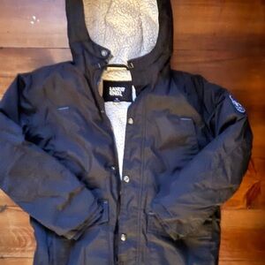 Lands' End Black Parka with Sherpa Lining